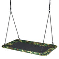 60 Inches Platform Tree Swing Outdoor with 2 Hanging Straps-Army Green