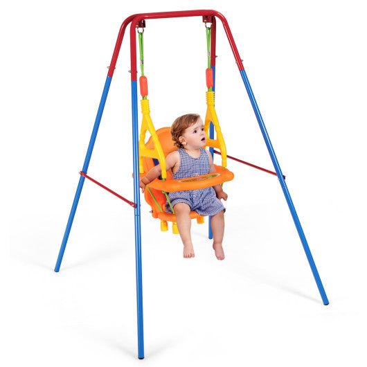 Small Toddler Swing Set High Back Seat with Swing Set For Backyard