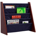 Sling Book Shelf - Cherry w/ Blue