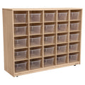 Maple Heritage (25) Cubby Tray Storage with Translucent Trays