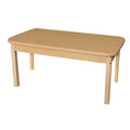 Rectangle High Pressure Laminate Table with Hardwood Legs- 20"