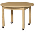 Round High Pressure Laminate Table with Hardwood Legs- 16"
