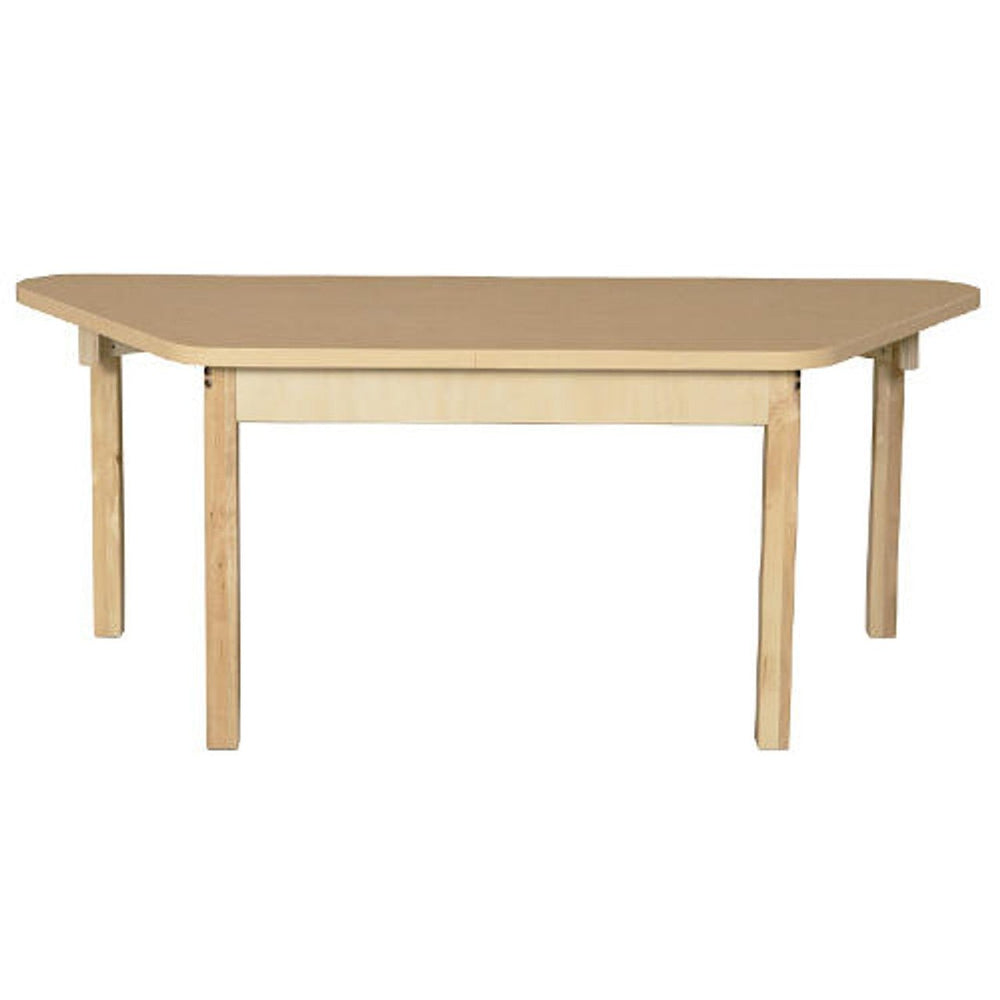 Trapezoidal High Pressure Laminate Table with Hardwood Legs- 20"