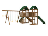 PlayStar Arcadia KT 8201 Deluxe Two-Tower Playset yard footprint view 4