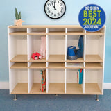 classroom lifestyle coat locker view with award badge