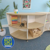 Whitney Brothers elevatED Curve In Cabinet 33H Classroom Storage Cabinet - early-learning classroom lifestyle or detail view 1