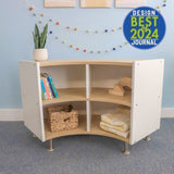 Whitney Brothers elevatED Curve Out Cabinet 27H Classroom Storage Cabinet - early-learning classroom lifestyle or detail view 1