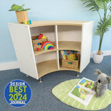 Whitney Brothers elevatED Curve Out Cabinet 33H Classroom Storage Cabinet - early-learning classroom lifestyle or detail view 1