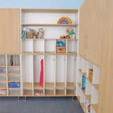 Whitney Brothers elevatED Five Section Coat Locker Classroom Cubby Locker - early-learning classroom lifestyle or detail view 4