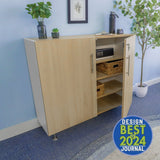 Whitney Brothers elevatED Lockable Wall Cabinet Classroom Storage Cabinet - early-learning classroom lifestyle or detail view 1