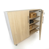 Whitney Brothers elevatED Lockable Wall Cabinet Classroom Storage Cabinet - white-background product hero view