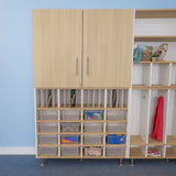 Whitney Brothers elevatED Lockable Wall Cabinet Classroom Storage Cabinet - early-learning classroom lifestyle or detail view 4