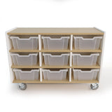 Whitney Brothers elevatED Nine Tray Mobile Storage Cabinet Classroom Storage Cabinet - white-background alternate product view 3