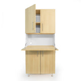 Whitney Brothers elevatED Workstation Cabinet Teacher Workstation Cabinet - white-background fold-down desk front view