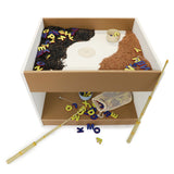 Whitney Brothers outdoorED Big and Wide Table Outdoor Sensory Play Table - white-background divided sensory-material setup