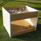 Whitney Brothers outdoorED Big and Wide Table Outdoor Sensory Play Table - outdoor angled filled table view