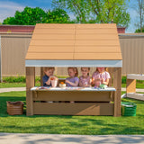 Whitney Brothers outdoorED Learning Pavilion Outdoor Learning Pavilion - outdoor front view with children at the activity table
