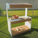 Whitney Brothers outdoorED Market Stand Outdoor Pretend Play Stand - outdoor angled stand view