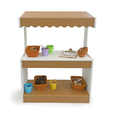 Whitney Brothers outdoorED Market Stand Outdoor Pretend Play Stand - white-background stand with pretend-play props