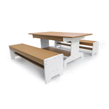 Whitney Brothers outdoorED Table and Two Bench Set Outdoor Classroom Table Set - white-background angled table-and-bench set hero view
