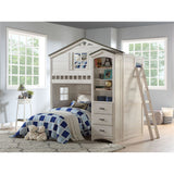 ACME Tree House Loft Bed for Kids – rustic wooden design with built-in ladder and playhouse style, ideal for playful bedroom spaces.