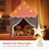Kids Playhouse Tent with Star Lights and Mat
