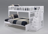 White Peppermint Bunk Bed – Stylish and sturdy twin/twin or twin/full bunk bed, perfect for kids' rooms with a space-saving design – MonkeyBunks.com.