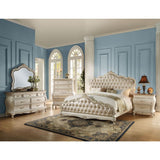 ACME Vidalia Nightstand #color_Rose Gold PU & Pearl White