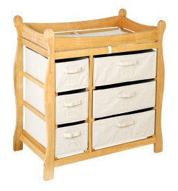 Sleigh Style Baby Changing Table with 6 Baskets