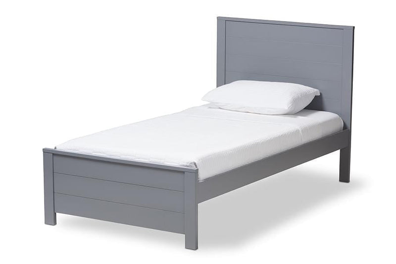 Catalina Modern Classic Mission Style Grey-Finished Wood Twin Platform Bed