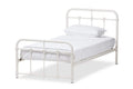 Mandy Vintage Industrial White Finished Metal Twin Size Platform Bed