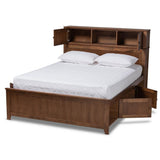 Riko Modern and Contemporary Transitional Queen Size Platform Storage Bed