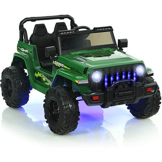 12V Kids Ride-on Jeep Car with 2.4 G Remote Control-Green
