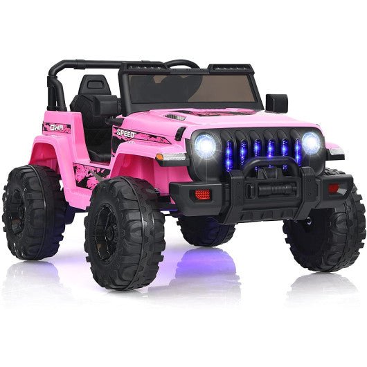 12V Kids Ride-on Jeep Car with 2.4G Remote Control-Pink