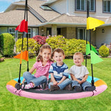4 Inch Flying Saucer Tree Swing with Hanging Straps Monkey-Pink