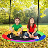 40 Inch Flying Saucer Tree Swing with 2 Hanging Straps for Kids-Green