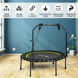 40 Inch Foldable Fitness Rebounder with Resistance Bands Adjustable Home-Green