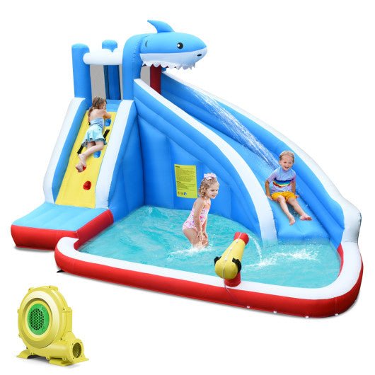 Inflatable Water Slide Shark Bounce House Castle Without Blower