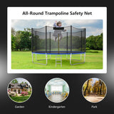 Trampoline Replacement Protection Enclosure Net with Zipper-14ft