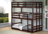Donco Triple Bunkbed #color_Cappuccino