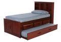 Twin Bookcase Bed in Merlot