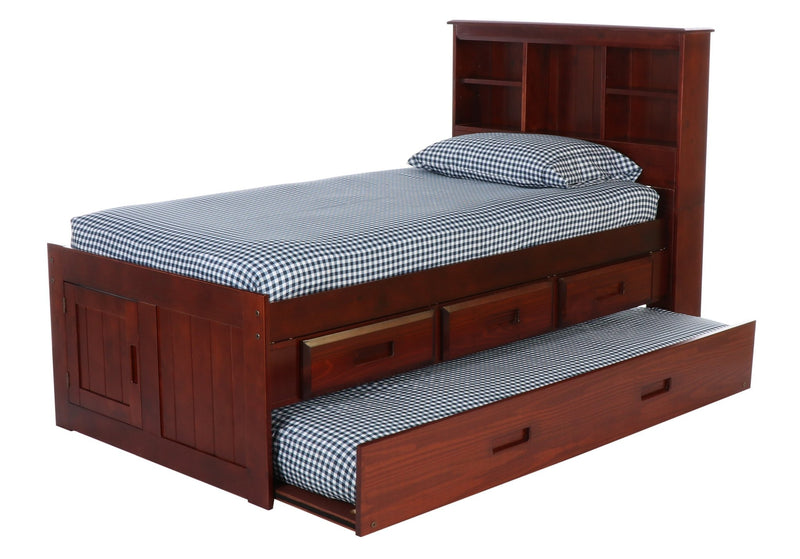 Twin Bookcase Bed in Merlot