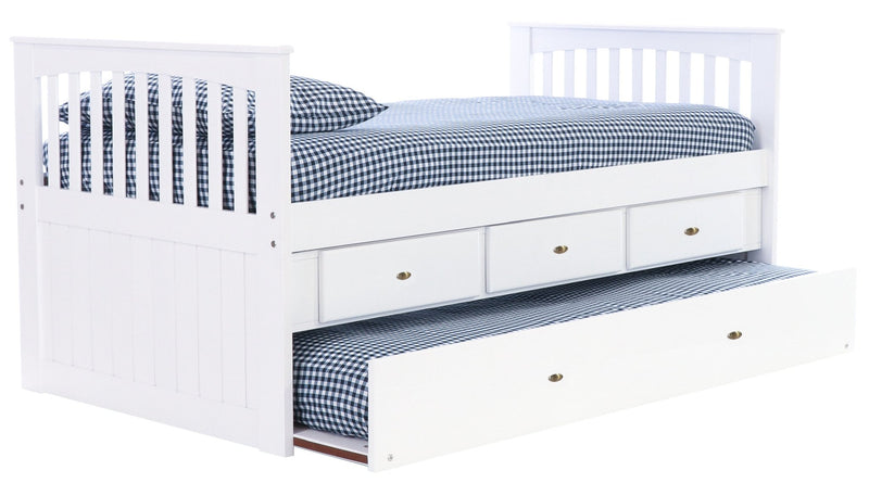 Twin Mission Rake Bed in White