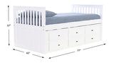 Twin Mission Rake Bed in White