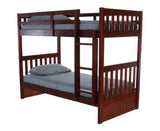 Donco Twin/Twin Mission Bunkbed #color_Merlot
