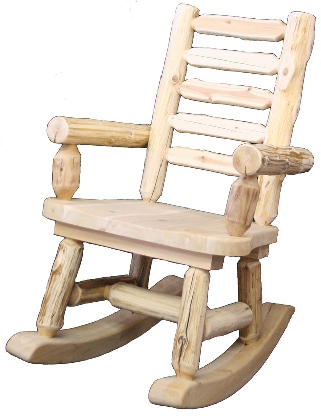 Cedar Hand Peeled Log Rocker