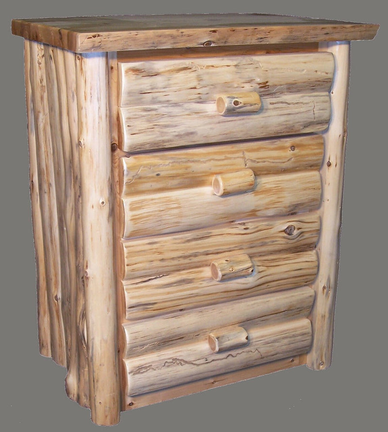 Hand Peeled Cedar Log 4 Drawer Chest
