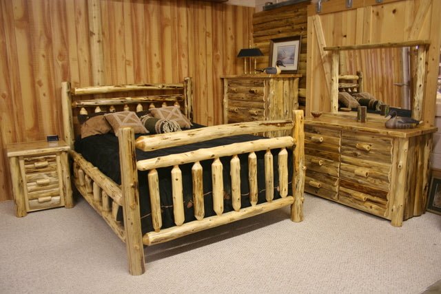 Hand Peeled Cedar Log Beds