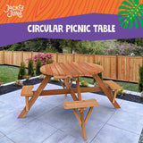 Adult Circular Redwood Picnic Table