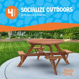 Adult Circular Redwood Picnic Table